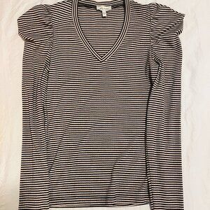 Ella Moss Puff Sleeve Striped Top